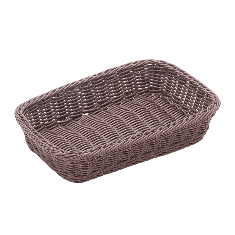 萬洋 樹脂バスケット　角長深 30号　こげ茶 91005C 1個（ご注文単位5個）【直送品】