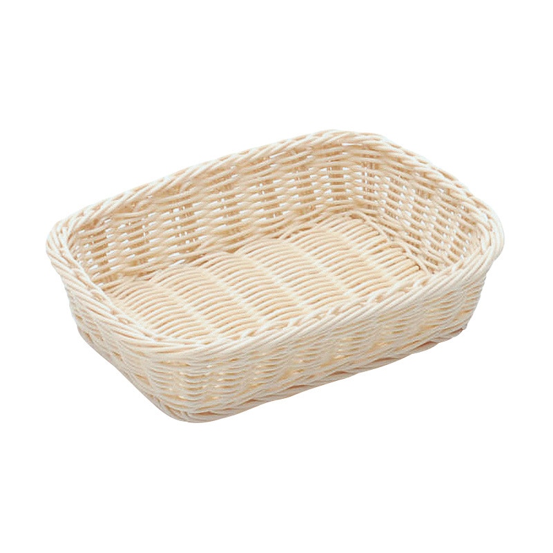 萬洋 樹脂バスケット　角長 20号　白 91006A 1個（ご注文単位5個）【直送品】