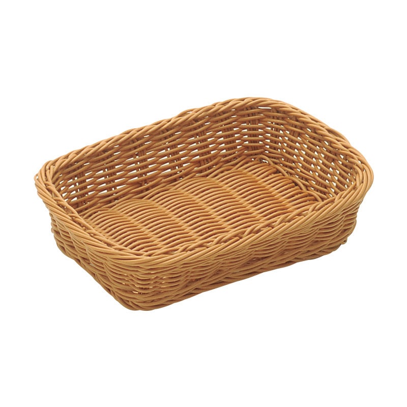 萬洋 樹脂バスケット　角長 20号　茶 91006B 1個（ご注文単位5個）【直送品】