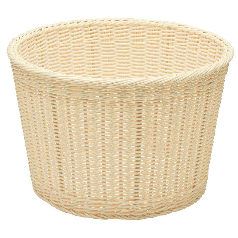 萬洋 樹脂かご丸 ステンレス枠付 大 ホワイト 91015 1個(ご注文単位1個)【直送品】