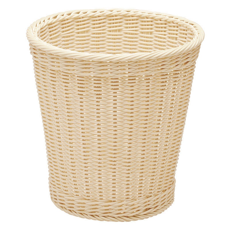 萬洋 樹脂かご丸 ステンレス枠付 小 ホワイト 91014 1個(ご注文単位1個)【直送品】