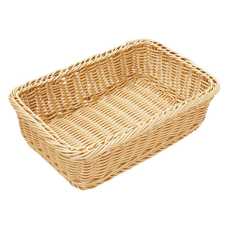 萬洋 樹脂バスケット　深型　ステンレス枠付 アイボリー 91063C 1個（ご注文単位5個）【直送品】