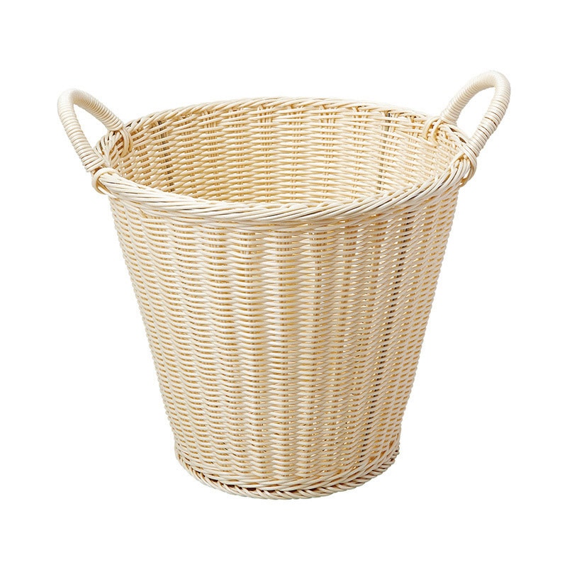 萬洋 樹脂深型バスケット手付 ステンレス枠付 小 ホワイト 91121S 1個(ご注文単位1個)【直送品】