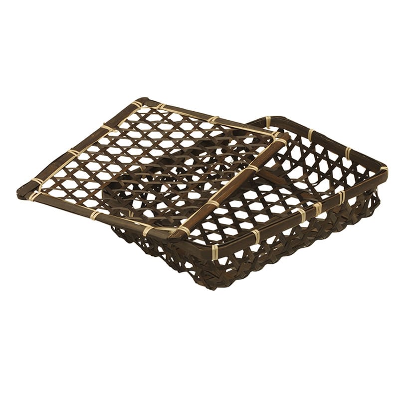 萬洋 六ツ目角長　フタ付　こげ茶  15-722 1個（ご注文単位10個）【直送品】