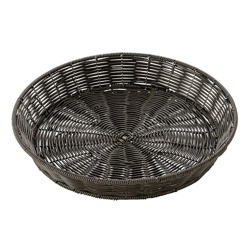 萬洋 樹脂バスケット　丸 φ38　こげ茶 91126C 1個（ご注文単位1個）【直送品】