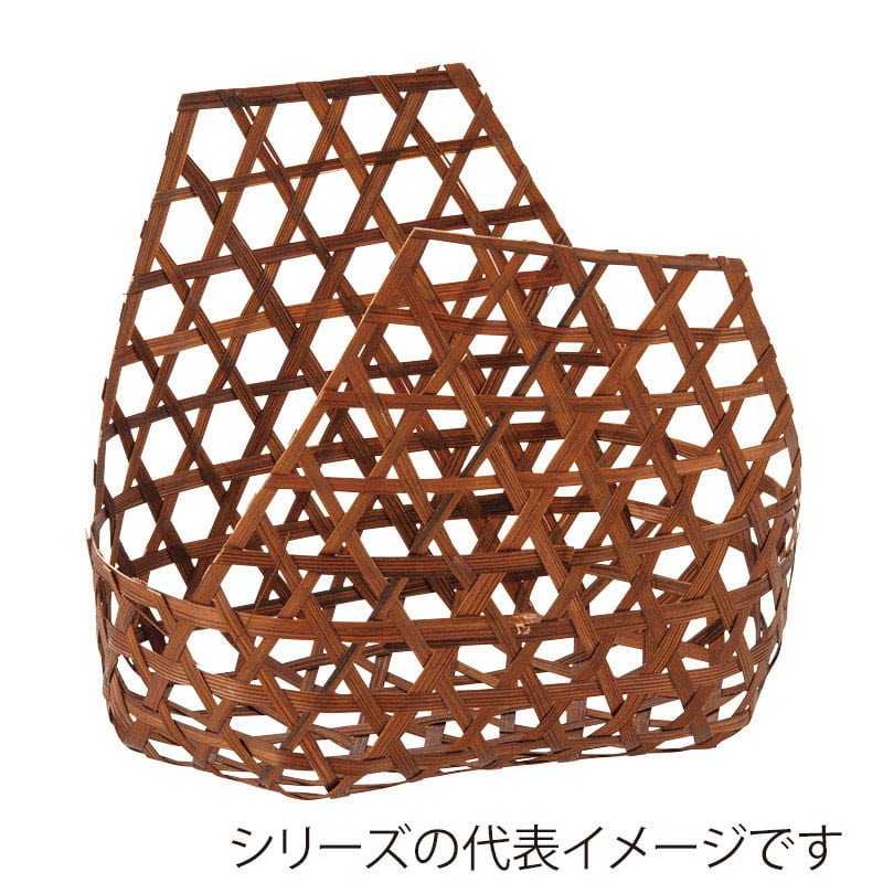 萬洋 六ツ目包みかご　茶 ミニ 18-542E 1個（ご注文単位30個）【直送品】