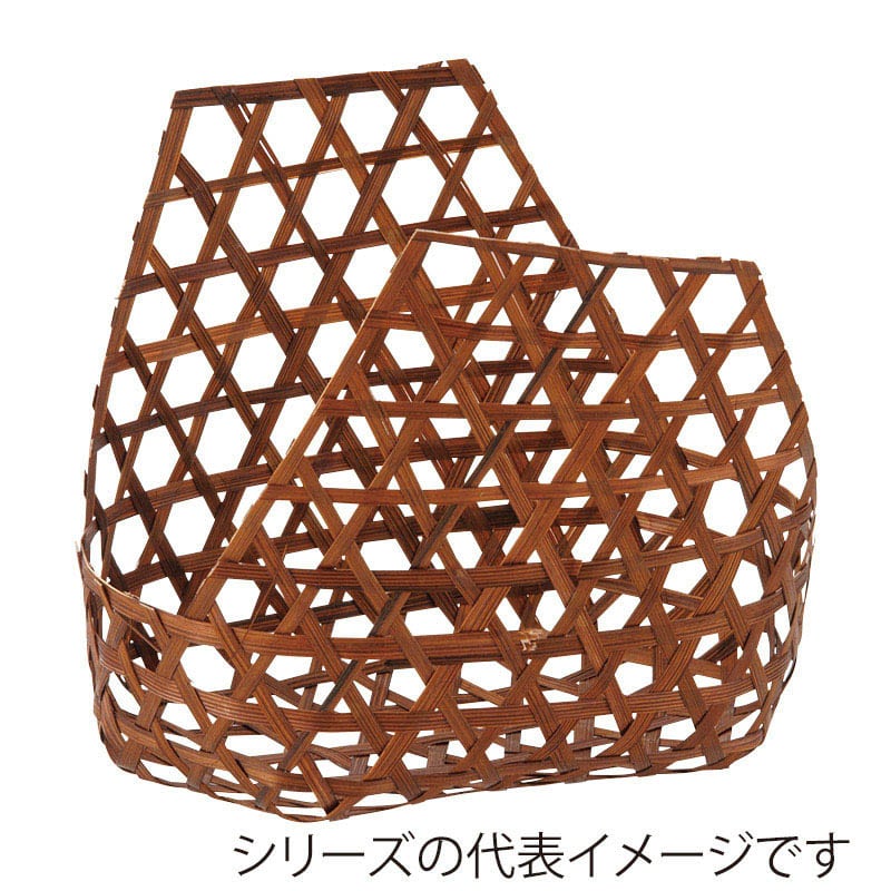 萬洋 六ツ目包みかご　茶  18-575A 1個（ご注文単位25個）【直送品】