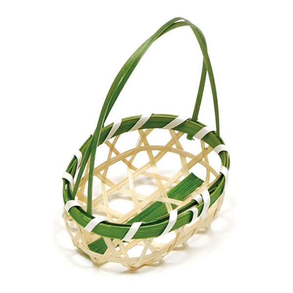 萬洋 珍味かご　青小判　手付 小 18-614C 1個（ご注文単位40個）【直送品】