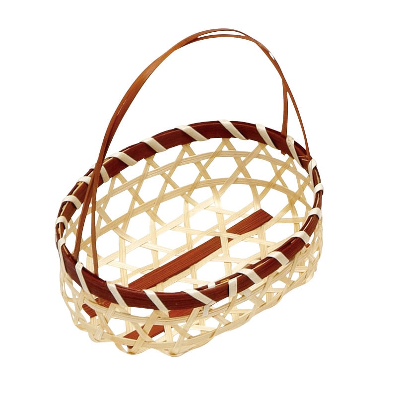 萬洋 珍味かご　茶小判　手付 大 18-615A 1個（ご注文単位30個）【直送品】