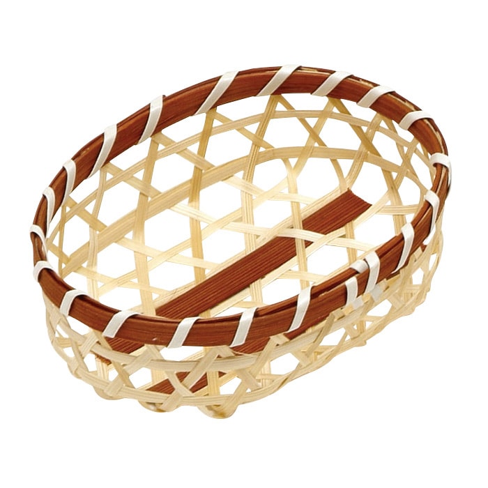 萬洋 珍味かご　茶小判 中 18-618B 1個（ご注文単位40個）【直送品】