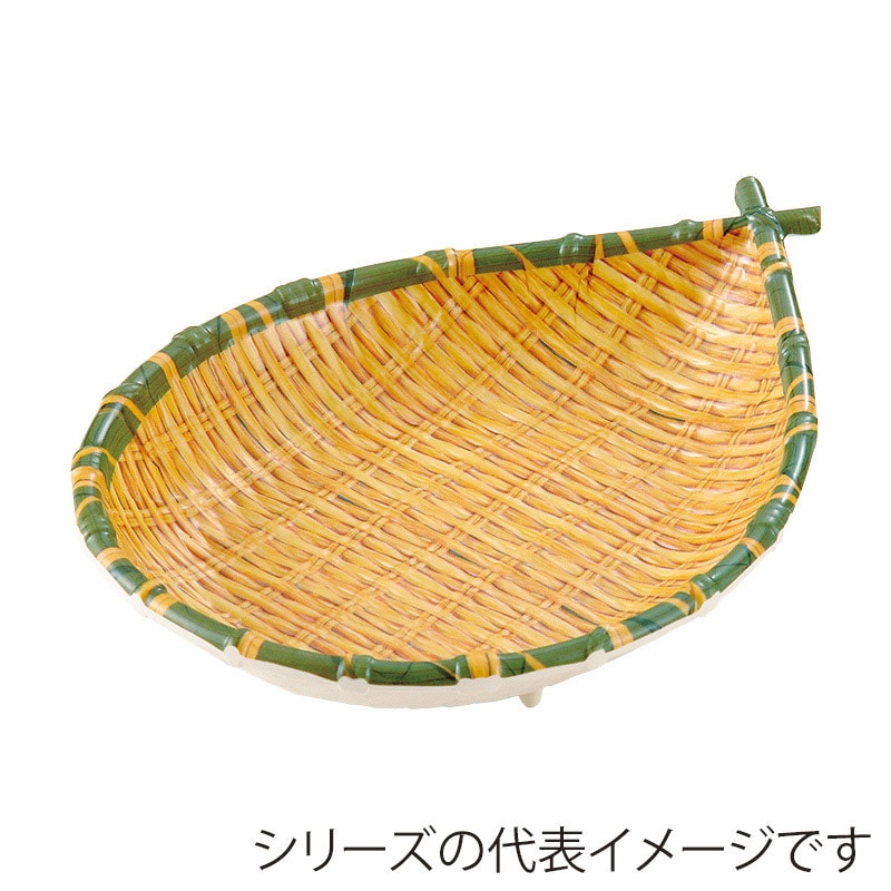 萬洋 竹風メラミンプレート 舟形 小 91305S 1個(ご注文単位5個)【直送品】