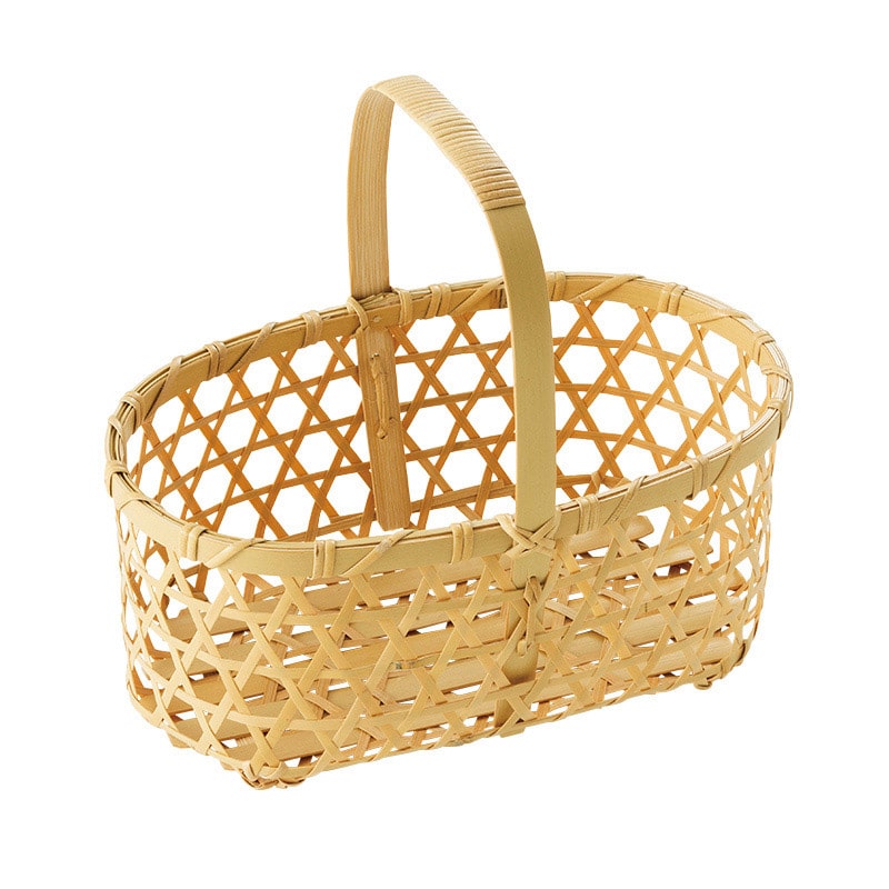 萬洋 白竹小判手付かご 57600A 1個(ご注文単位1個)【直送品】