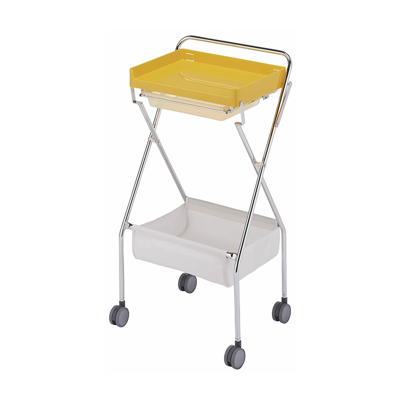 回診車　アプリワゴン　折りたたみ式 SN-AP016Y　イエロー  1個（ご注文単位1個）【直送品】