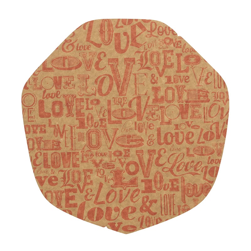 アオトプラス ラミクレープ包装紙 クラフト 変形 LOVE 200枚/袋