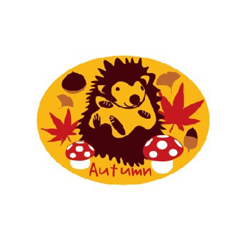 金久 POPシール 森の紅葉 はりねずみ SK-874 1束(ご注文単位1束)【直送品】