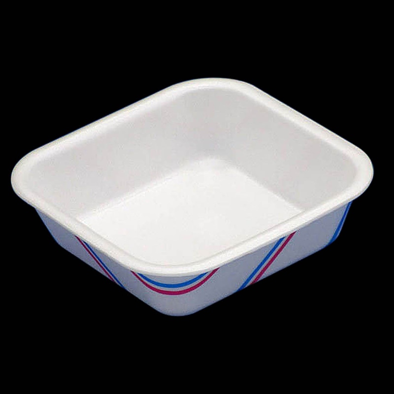 デンカポリマー 惣菜容器 デリカ 身 150 縞 50枚/袋(ご注文単位20袋)【直送品】