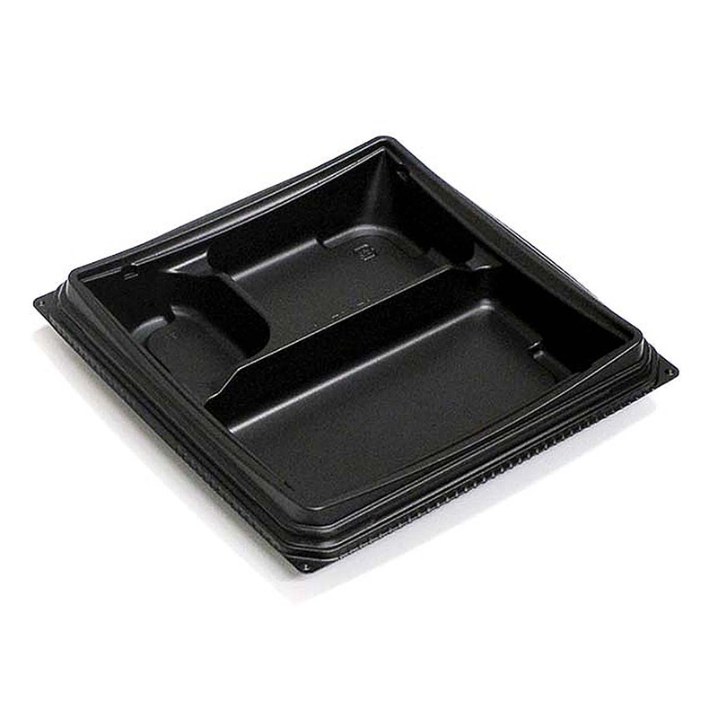 デンカポリマー 弁当容器 ゴゼン 本体 17-17-AK 黒 50枚/袋(ご注文単位12袋)【直送品】