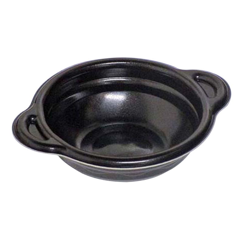 デンカポリマー 鍋型容器 パルフェ 本体 130 浅平底 ブラック 50枚/袋(ご注文単位20袋)【直送品】