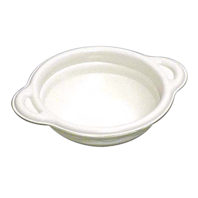 デンカポリマー 鍋型容器 パルフェ 本体 130 浅平底 ホワイト 50枚/袋(ご注文単位20袋)【直送品】