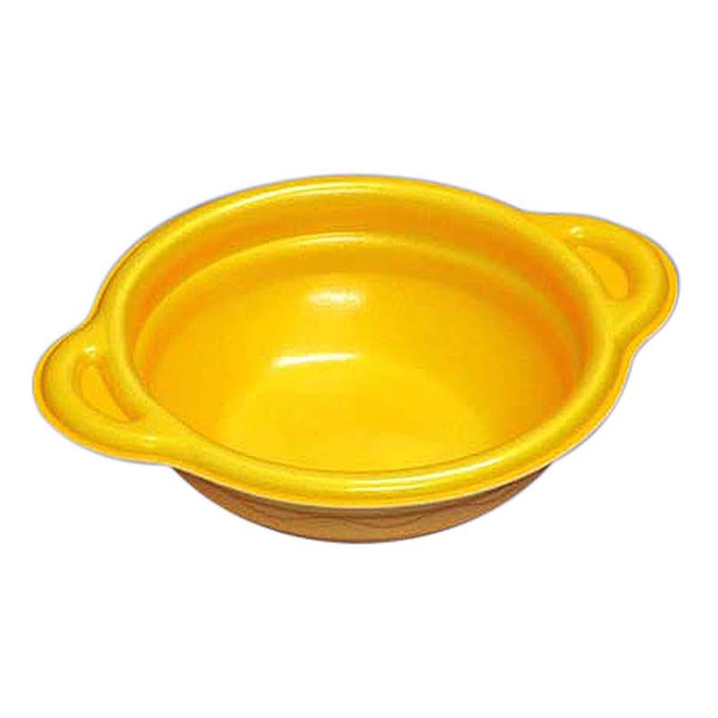 デンカポリマー 鍋型容器 パルフェ 本体 130 浅平底 イエロー 50枚/袋(ご注文単位20袋)【直送品】