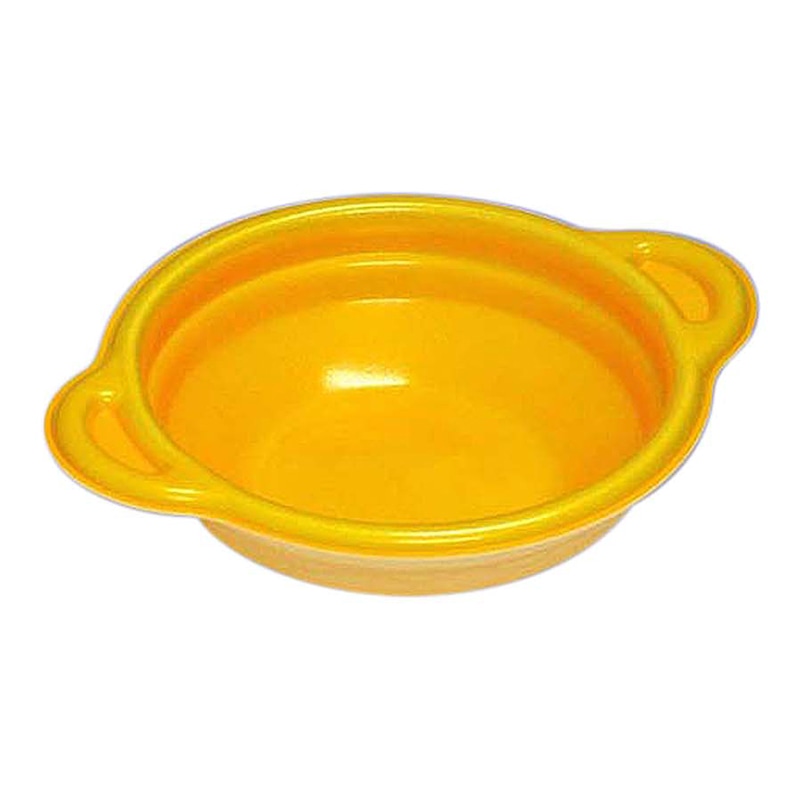 デンカポリマー 鍋型容器 パルフェ 本体 145 浅平底 イエロー 50枚/袋(ご注文単位20袋)【直送品】