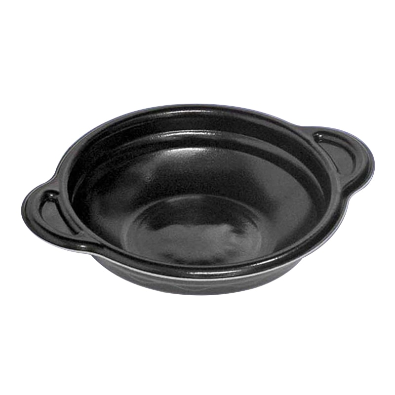 デンカポリマー 鍋型容器 パルフェ 本体 160 浅平底 ブラック 50枚/袋(ご注文単位16袋)【直送品】