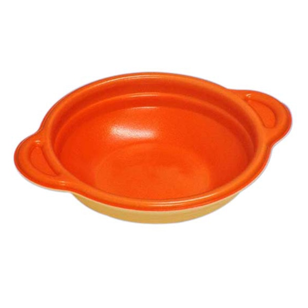 デンカポリマー 鍋型容器 パルフェ 本体 160 浅平底 オレンジ 50枚/袋(ご注文単位16袋)【直送品】