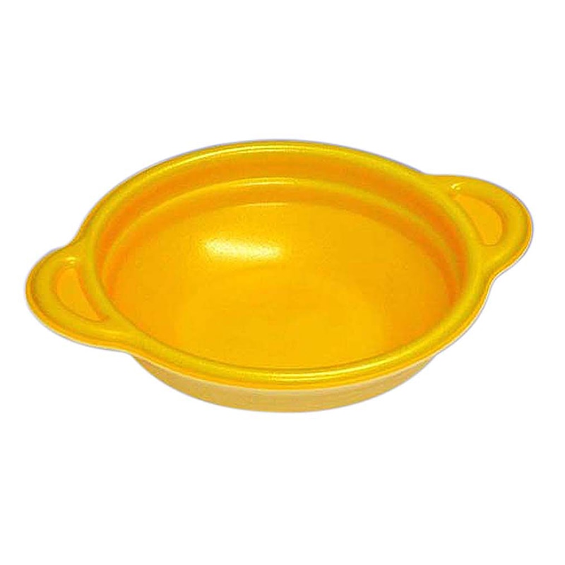デンカポリマー 鍋型容器 パルフェ 本体 160 浅平底 イエロー 50枚/袋(ご注文単位16袋)【直送品】