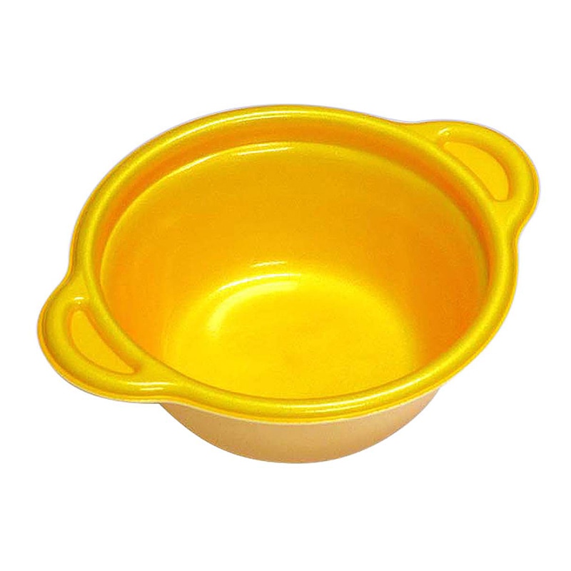デンカポリマー 鍋型容器 パルフェ 本体 160 平底 イエロー 50枚/袋(ご注文単位16袋)【直送品】