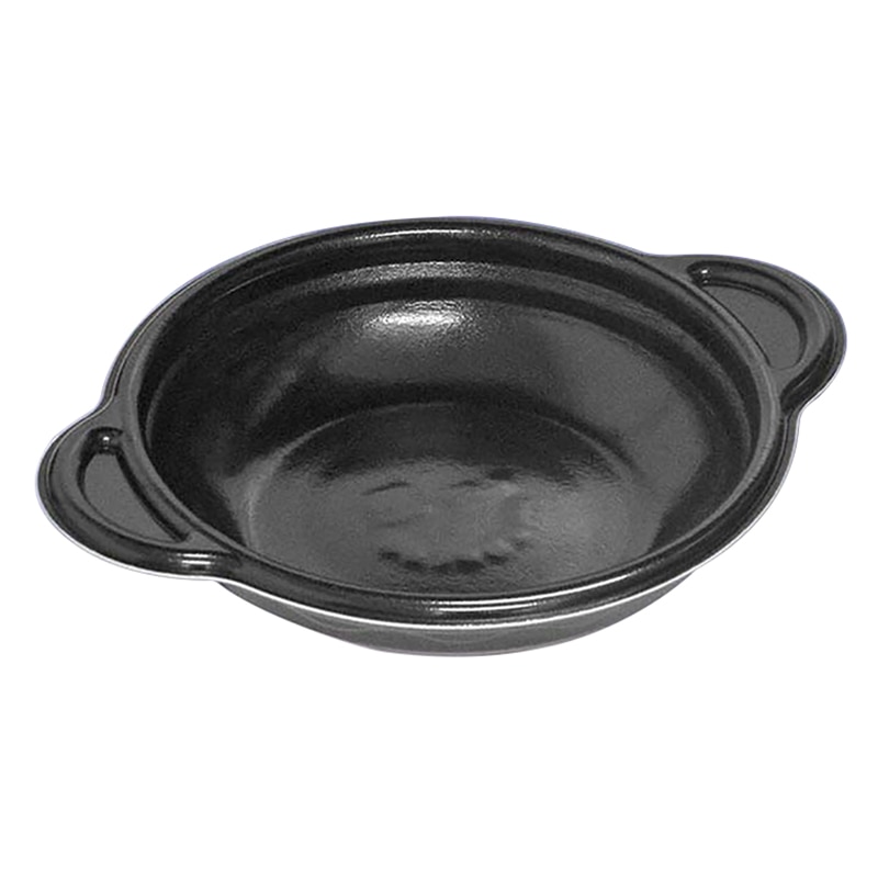 デンカポリマー 鍋型容器 パルフェ 本体 180 浅平底 ブラック 50枚/袋(ご注文単位16袋)【直送品】