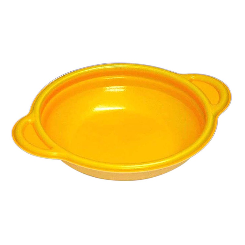 デンカポリマー 鍋型容器 パルフェ 本体 180 浅平底 イエロー 50枚/袋(ご注文単位16袋)【直送品】