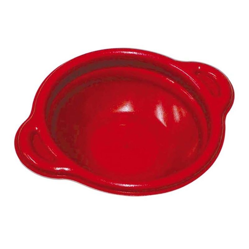 デンカポリマー 鍋型容器 パルフェ 本体 130 浅平底 赤/黒 50枚/袋(ご注文単位20袋)【直送品】