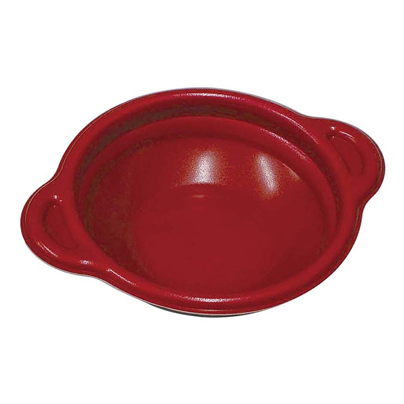 デンカポリマー 鍋型容器 パルフェ 本体 145 浅平底 赤/黒 50枚/袋(ご注文単位20袋)【直送品】