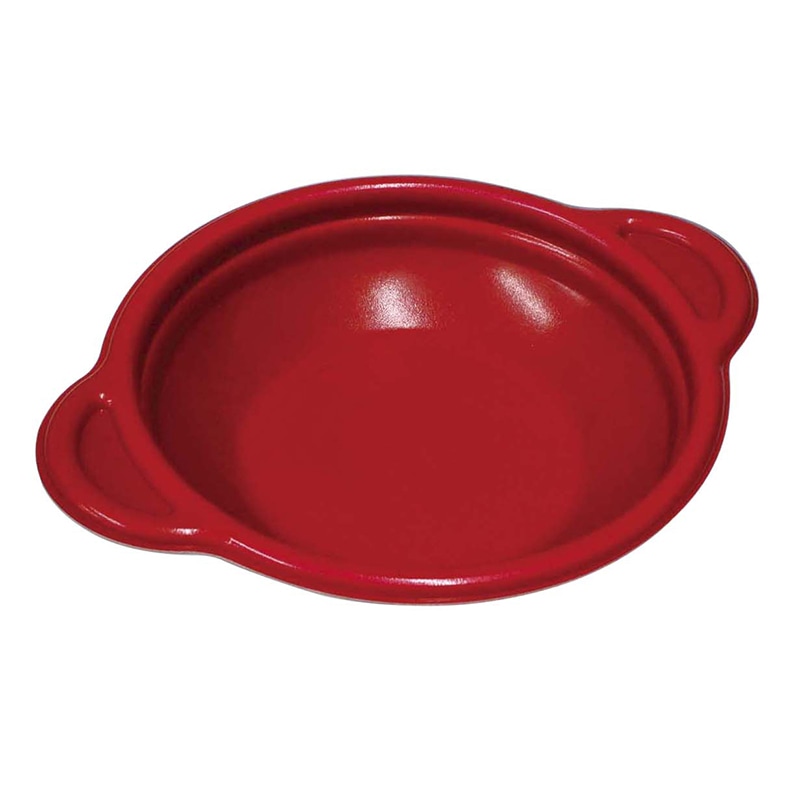 デンカポリマー 鍋型容器 パルフェ 本体 180 浅平底 赤/黒 50枚/袋(ご注文単位16袋)【直送品】