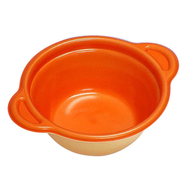 デンカポリマー 鍋型容器　パルフェ　本体 160　平底 オレンジ 50枚/袋（ご注文単位16袋）【直送品】