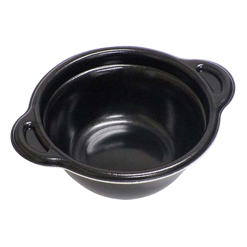 デンカポリマー 鍋型容器　パルフェ　本体 145　平底 ブラック 50枚/袋（ご注文単位20袋）【直送品】