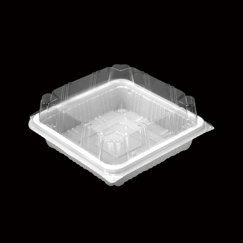 デンカポリマー 食品容器 フードパック(嵌合タイプ) サンドイッチ用 OPSW12-12(50) 白 50枚/袋