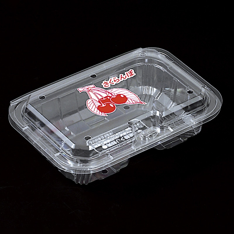 デンカポリマー 嵌合フードパック さくらんぼ200穴有 さくらんぼ 100枚/袋（ご注文単位10袋）【直送品】