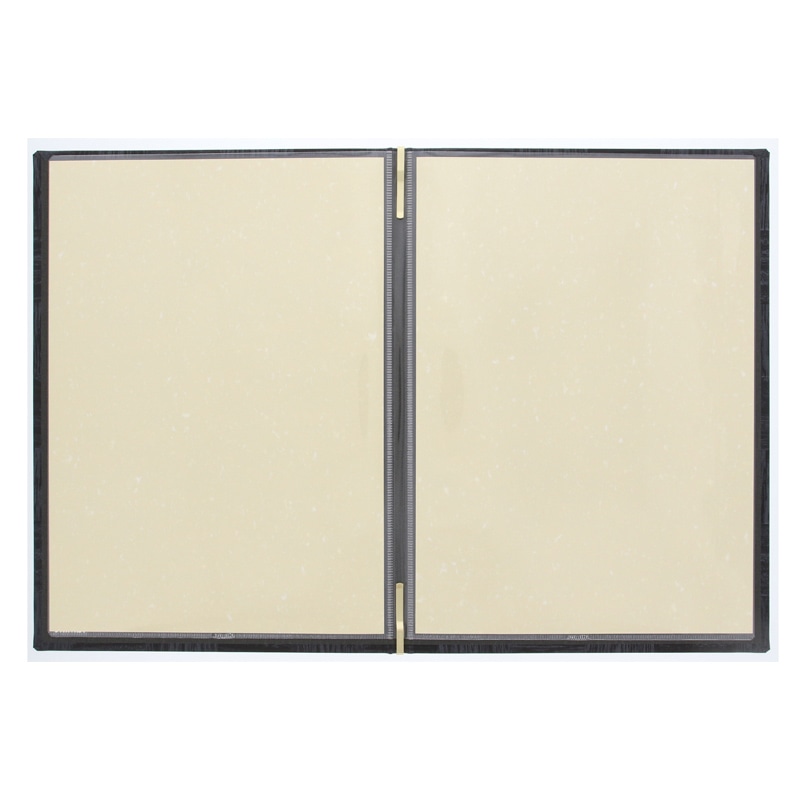 シンビ 和洋兼用メニューブック LS-111 A4 4ページ 黒 1冊(ご注文単位1冊)【直送品】