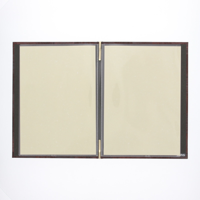 シンビ 和洋兼用メニューブック LS-112 B5 4ページ 茶 1冊(ご注文単位1冊)【直送品】