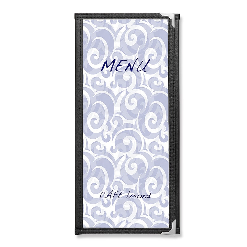 シンビ クリアアメリカン　メニューブック　ABW-6 縦長　3ッ折　6ページ 黒 1冊（ご注文単位2冊）【直送品】