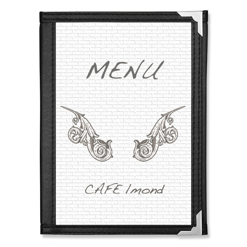 シンビ クリアアメリカン　メニューブック　ABW-1 小型　3ッ折　6ページ 黒 1冊（ご注文単位2冊）【直送品】