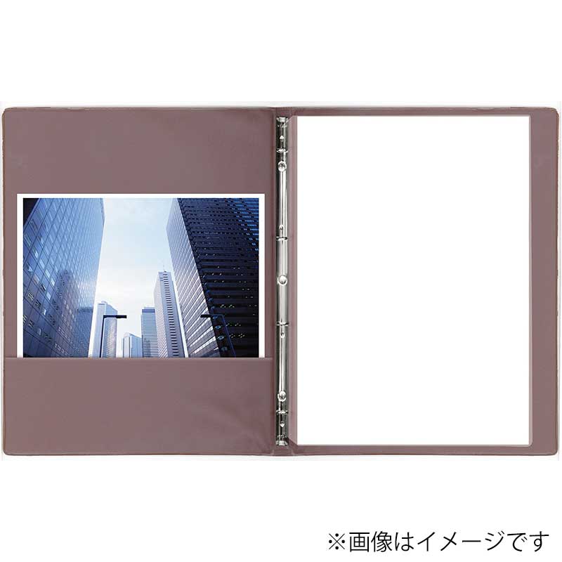 シンビ バインダーメニューブック スリムB-MU A4 8ページ 茶 1冊(ご注文単位1冊)【直送品】