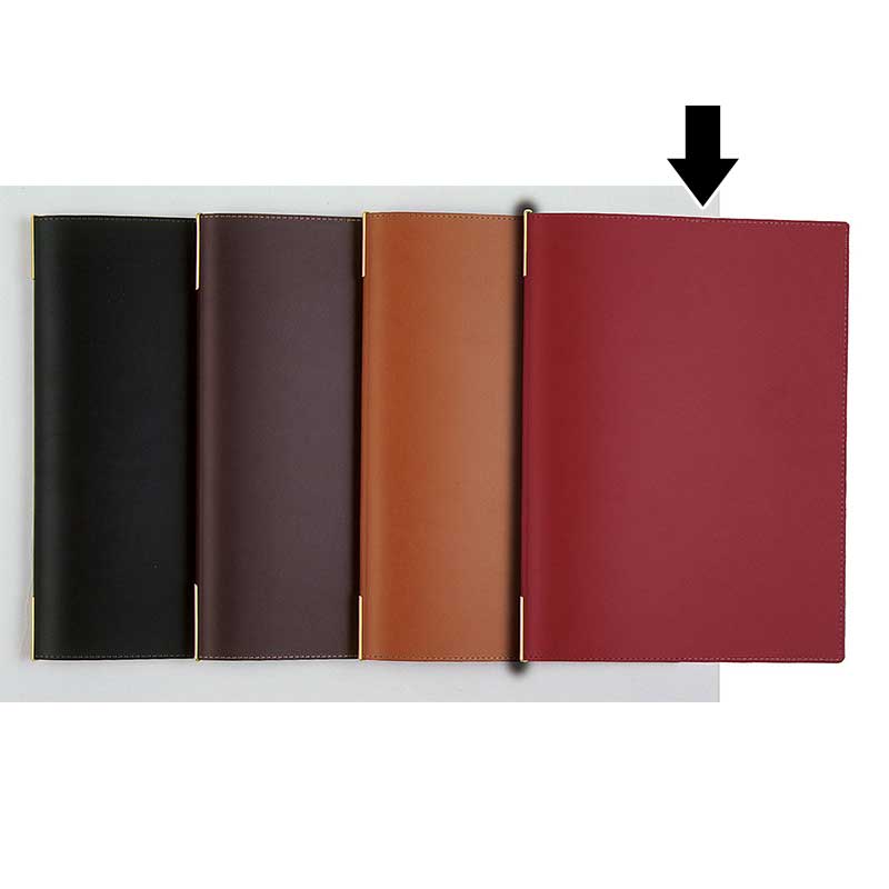 シンビ メニューブック　KM-201-P A4　4ページ　メニュークリップ仕様 赤 1冊（ご注文単位1冊）【直送品】