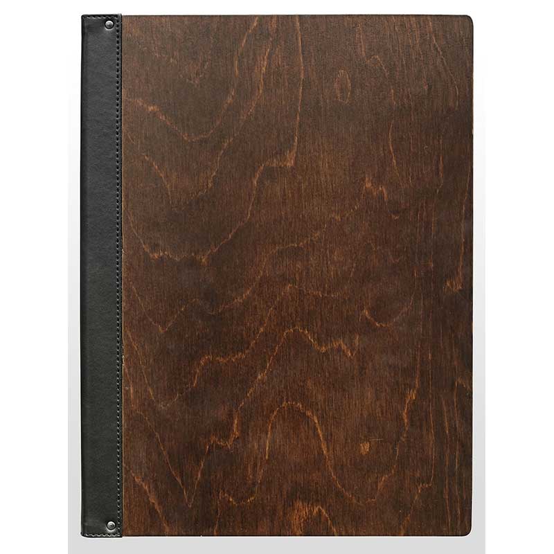 シンビ 木製メニューブック　SHO-105 B4　4ページ 茶 1冊（ご注文単位1冊）【直送品】