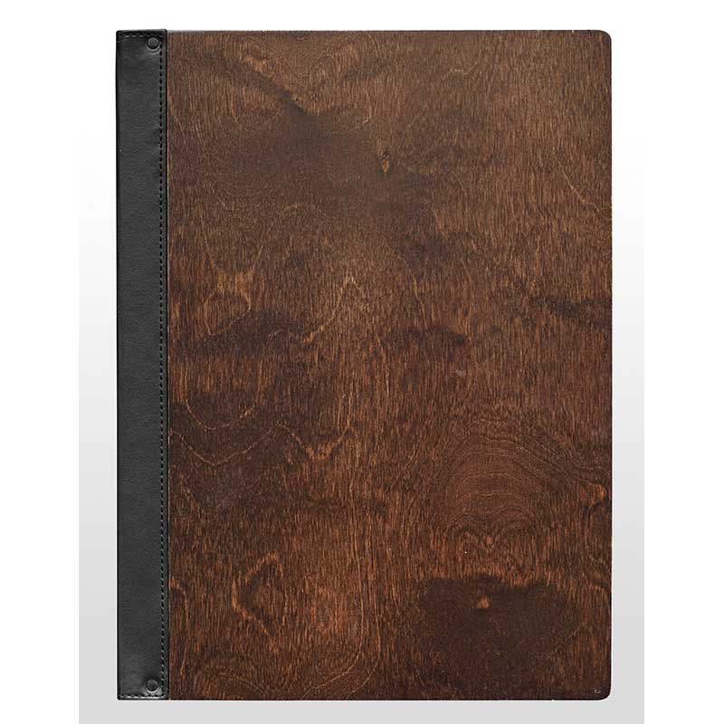 シンビ 木製メニューブック　スリムB-SHO-101 A4　8ページ 茶 1冊（ご注文単位1冊）【直送品】