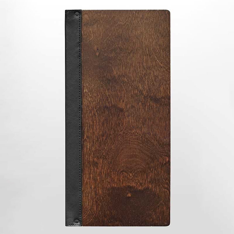 シンビ 木製メニューブック　スリムB-SHO-103 A4縦長　8ページ 茶 1冊（ご注文単位1冊）【直送品】