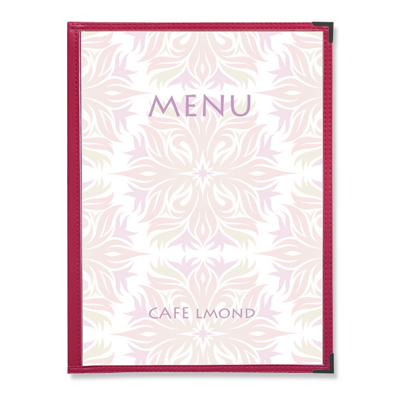 シンビ クリアアメリカン　メニューブック A4　4P WBA-7　赤 1冊（ご注文単位3冊）【直送品】