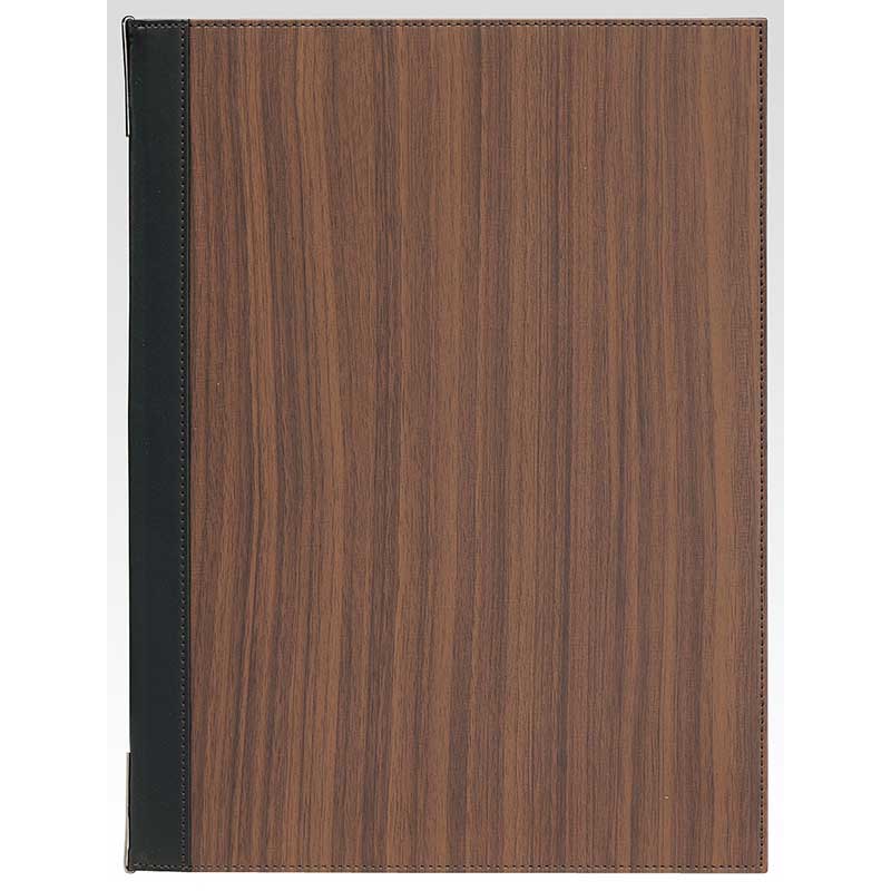 シンビ メニューブック　TPE-305 B4　4ページ　メニュークリップ仕様 木目調：茶 1冊（ご注文単位1冊）【直送品】