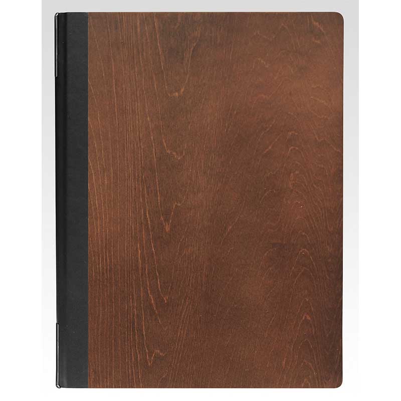 シンビ 木製メニューブック　#1900-4 A4　4ページ　メニュークリップ仕様 茶 1冊（ご注文単位1冊）【直送品】